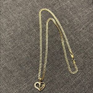 Gold Heart Pendant Necklace